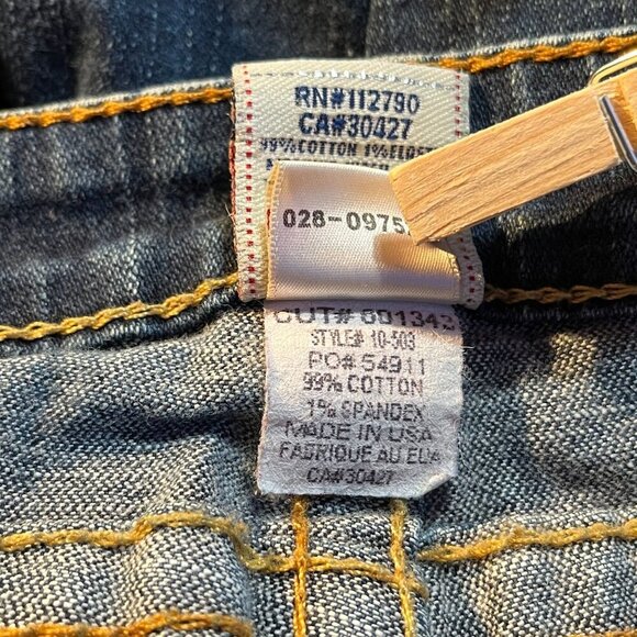 True Religion Becca Low Rise Flare Bootcut Jeans Women 30 Waist Y2K 00s Dark USA - Picture 12 of 16